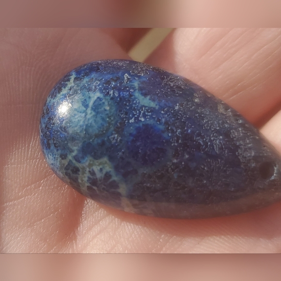 New Blue Fossil Teardrop Pendant. - Picture 10 of 16